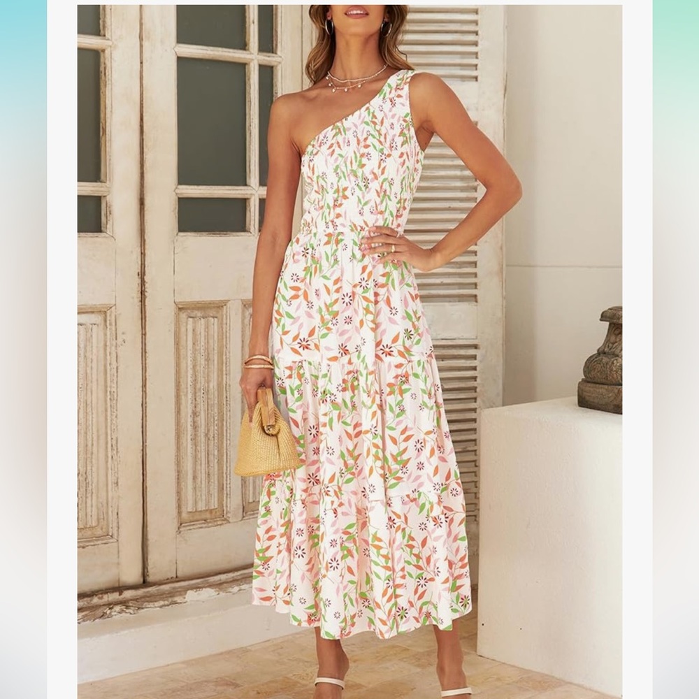 Floral One-Shoulder Maxi Dress
